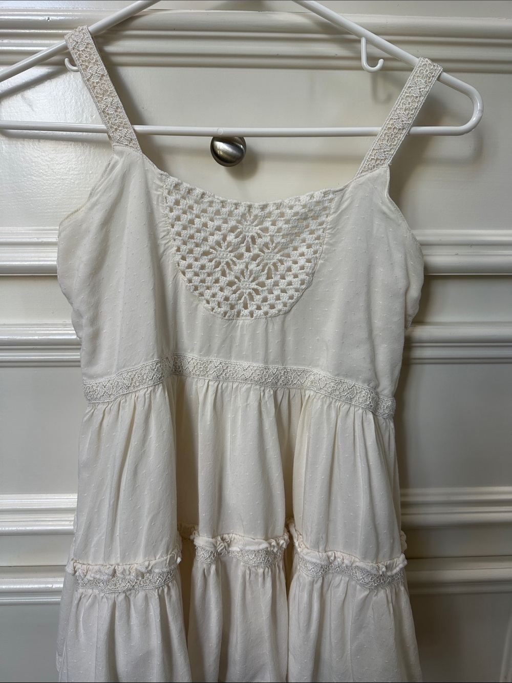 Matilda Jane Cream Crochet-Detail Tank Top